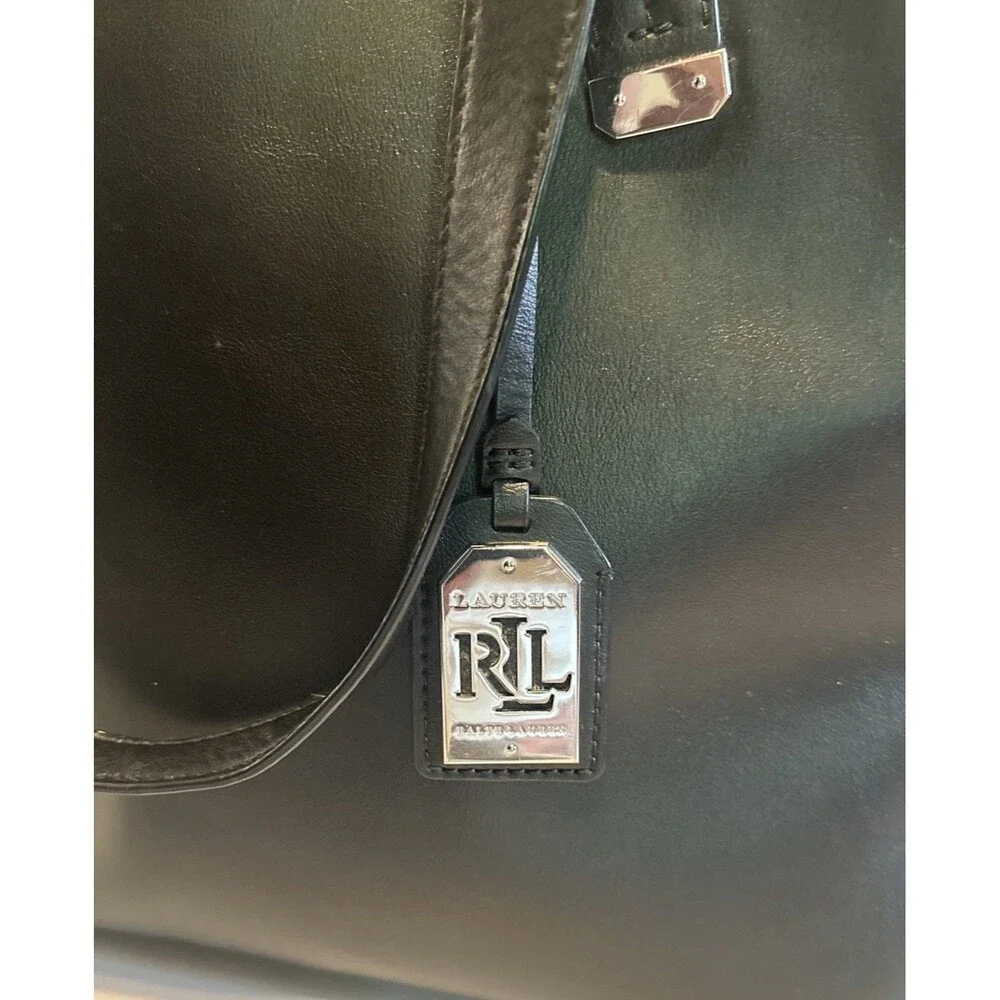 Lauren Ralph Lauren Gradwell tote Black and Porcini leather Bag